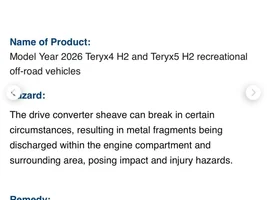 TERYX H2 RECALL OFFICIAL